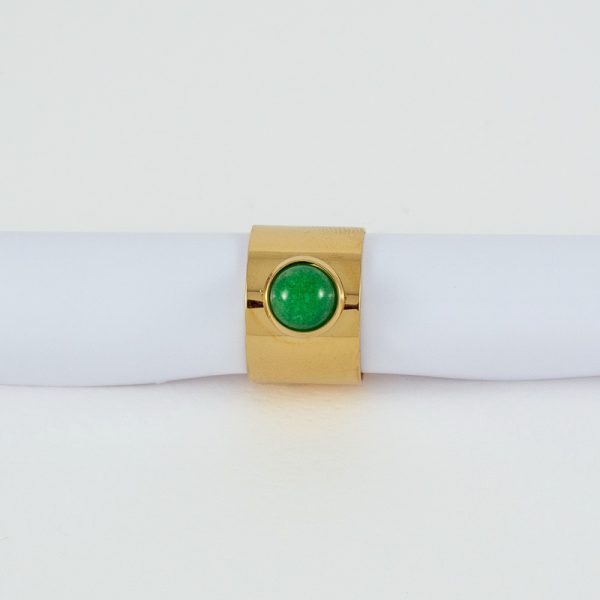 Δαχτυλίδι με Πράσινη Πέτρα σε Χρυσό 2