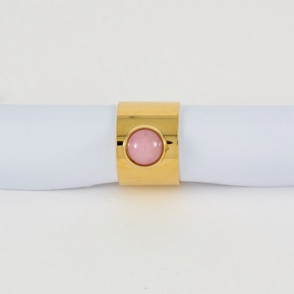 Δαχτυλίδι με Ροζ Πέτρα σε Χρυσό 2