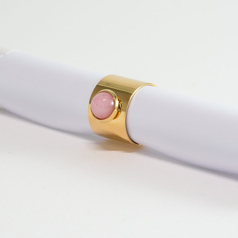 Δαχτυλίδι με Ροζ Πέτρα σε Χρυσό